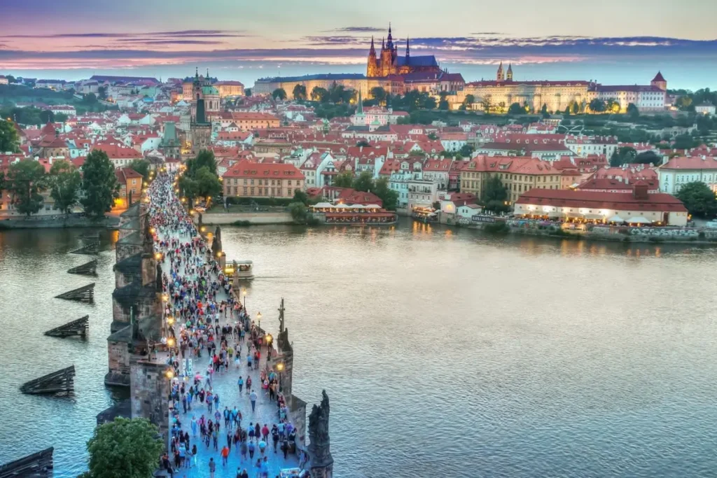 Discover one of the hidden gems in Europe with this panoramic view of Luxembourg City’s UNESCO-listed Grund district, featuring Neumünster Abbey, medieval fortified walls, and the Alzette River.